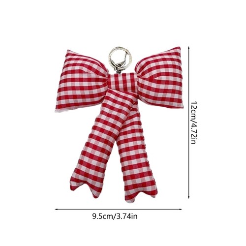 Checkered Bowknot Keychain Pendant Fashionable Bag Accessory Bag Adornment - Afbeelding 8 van 11