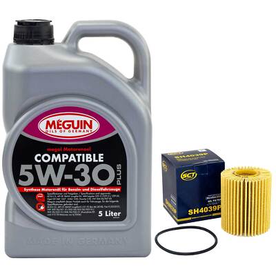 Motoröl Set 5W-30 Meguin 5 Liter + Ölfilter SH 4039 P für Lexus GS 300h L1 223PS