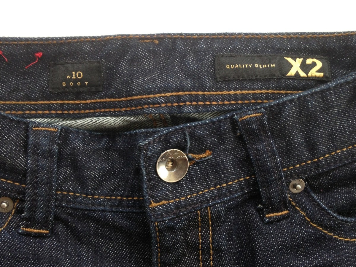 Express X2 W2 Boot Cut Jeans Size 2 Cut Off Raw Hem Button