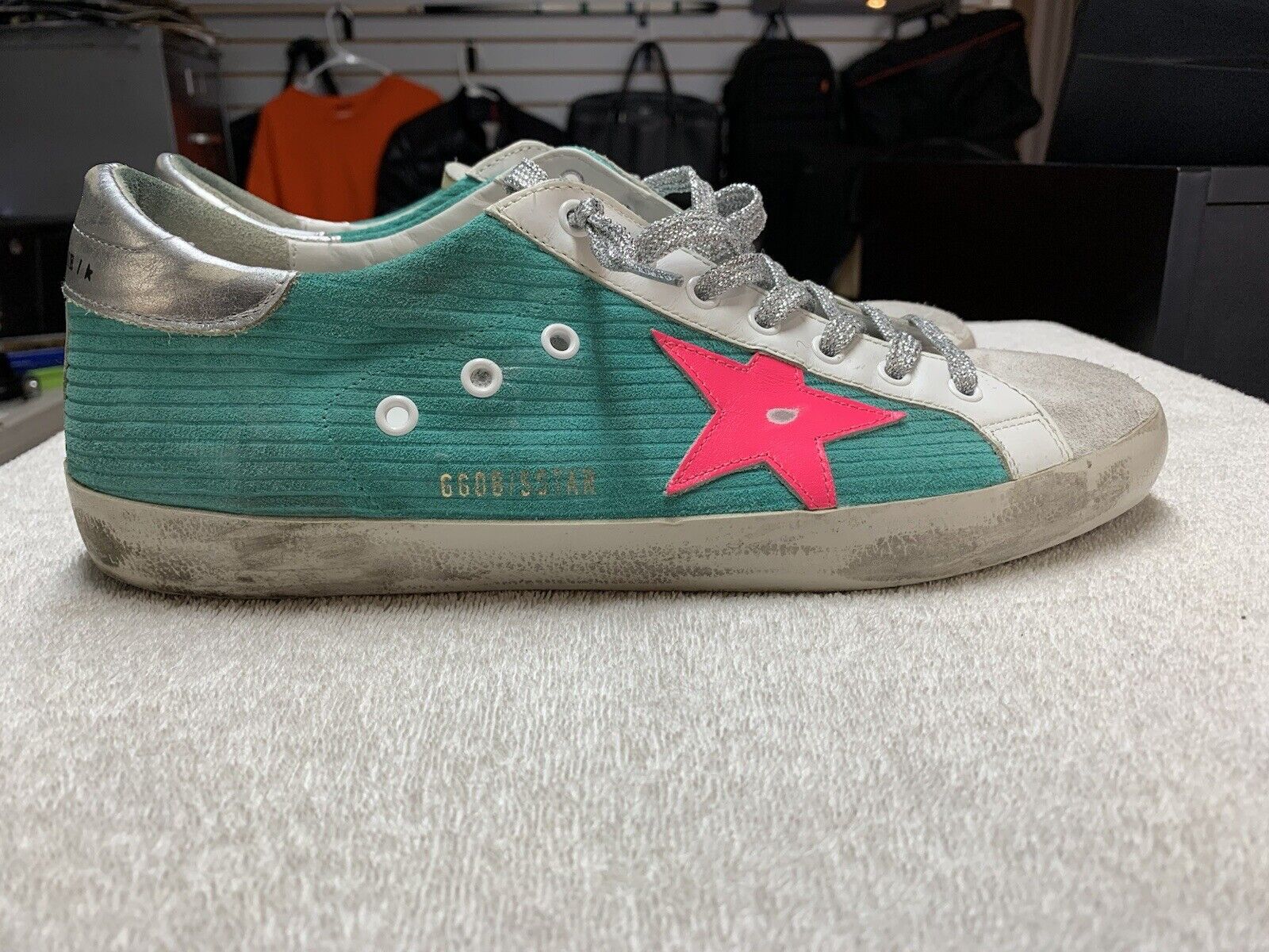 Golden Goose Super-Star Turquoise Suede Corduroy Pink Star Sneakers Shoes  (45) | eBay