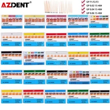 AZDENT Dental Endodontic Gutta Percha Point Taper F1,F2,F3/0.02/0.04/0.06 15-40#