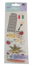 Italy~Pisa~Flag~Pizza~Mask~A Touch Of Jolee's Dimensional Scrapbook Stickers VTG