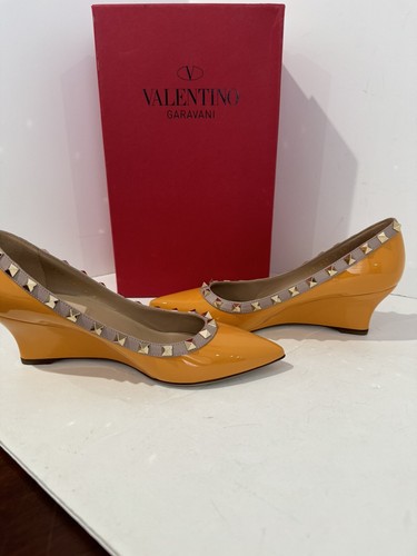 Valentino Garavani Orange wedges Sz 37 NEW - Picture 5 of 9