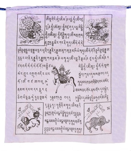 Tibetische Gebetsfahnen Länge 5,5m - 5er Set Original Tibetan Prayer Flags Nepal - Bild 4 von 6