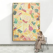 Hand-painted Geometric Fantasy Wall Decorative Painting Modern Oil Painting