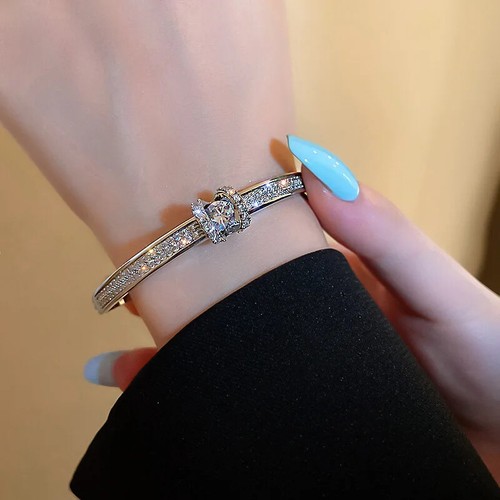 Bracciale Fibbia H Alta Qualità Donna Classico Lusso Acciaio Inox SOLIDO - Foto 8 di 17