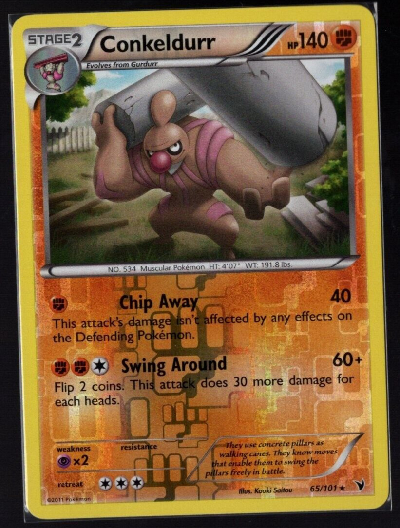 Conkeldurr 65/101 Reverse Holo Rare Noble Victories Pokemon TCG Near Mint