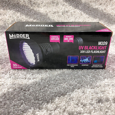 McDOER BlackLight UV Flashlight High Power High Definition Ultraviolet Beam M109