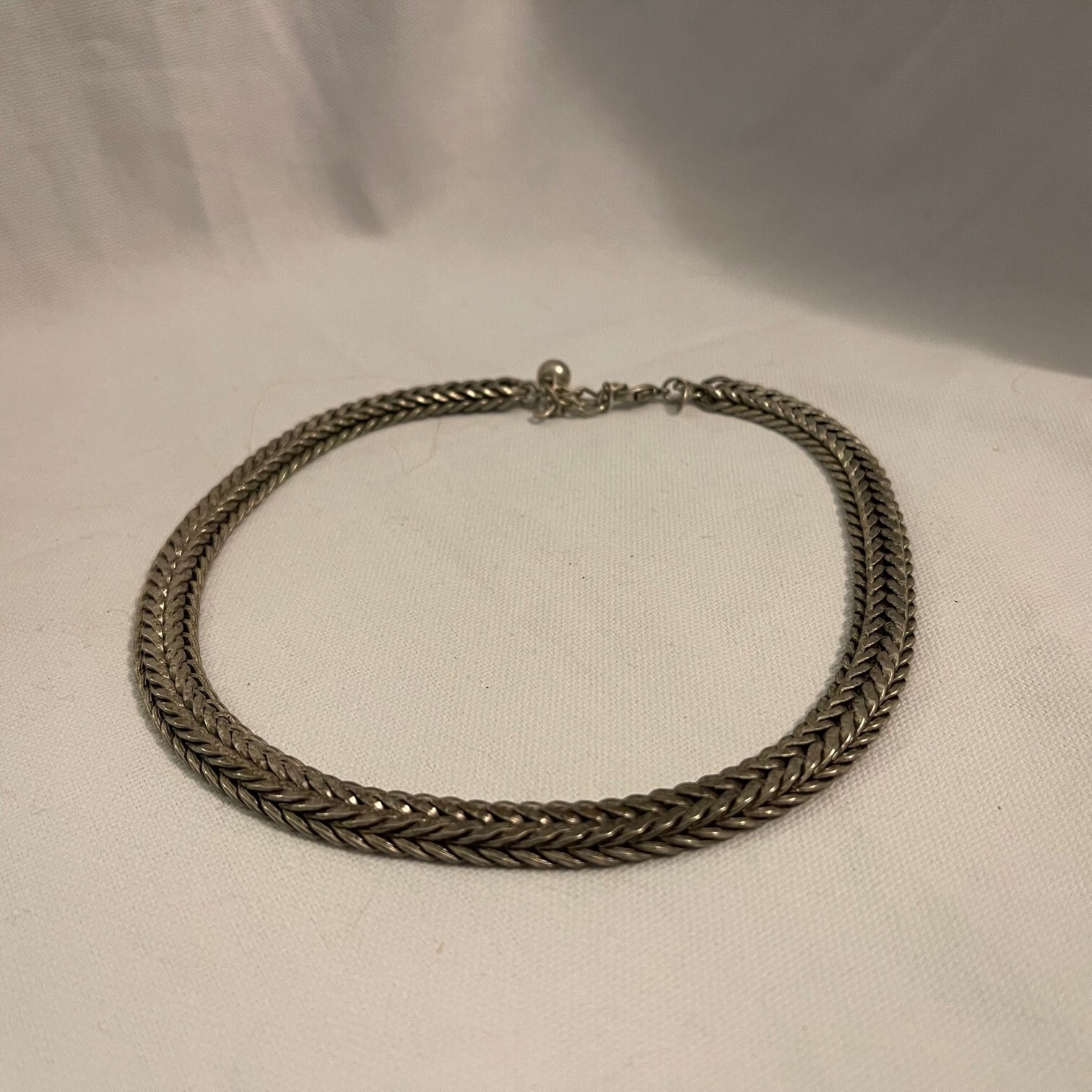 Vintage Norma Jean Foxtail Rope Chain Necklace Silver… Gem