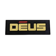 XP Deus Black Rubber Patch   Hook  Loop Backing for Hat, Bag, Gear
