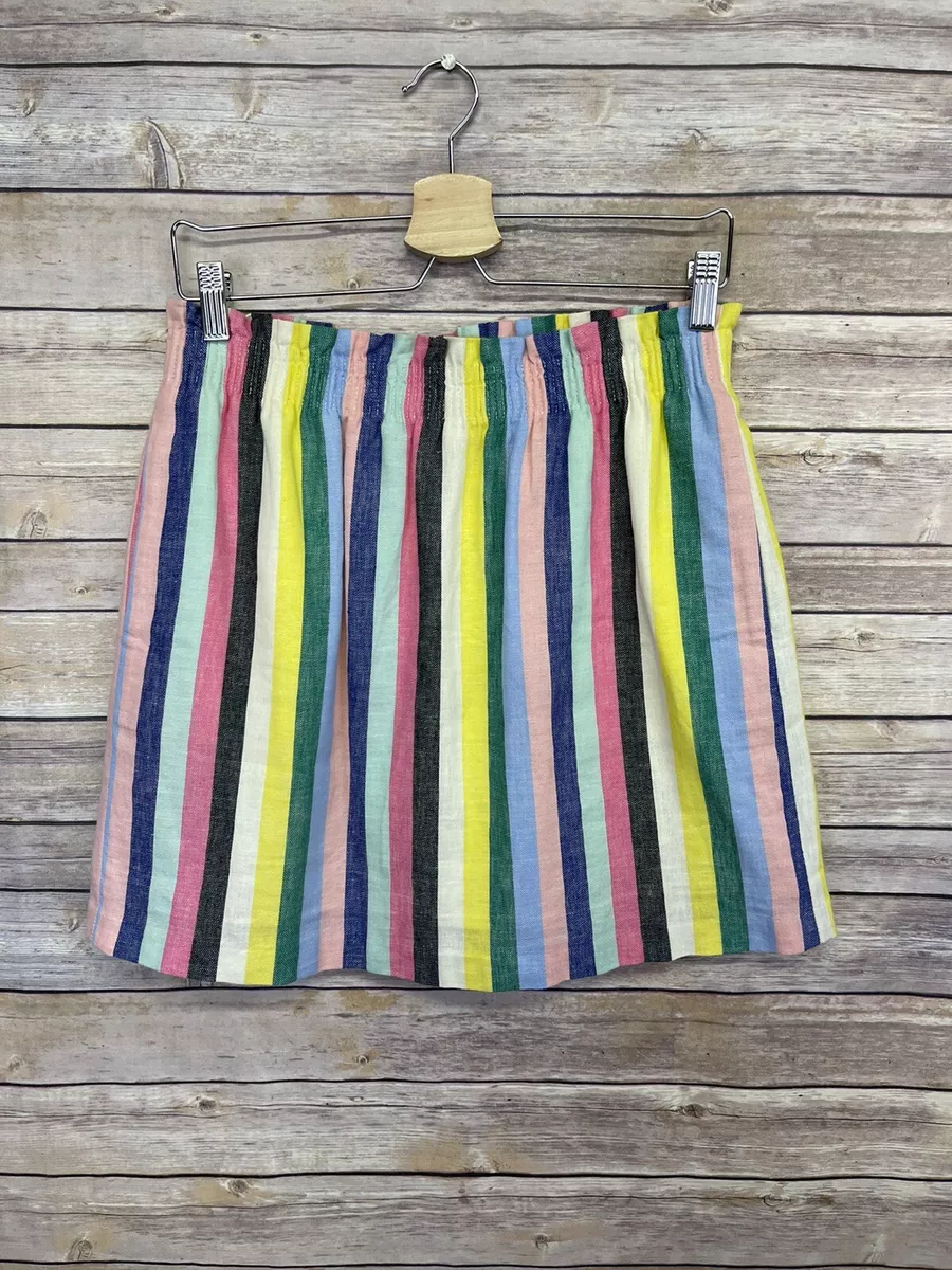 J crew top rainbow stripe skirt