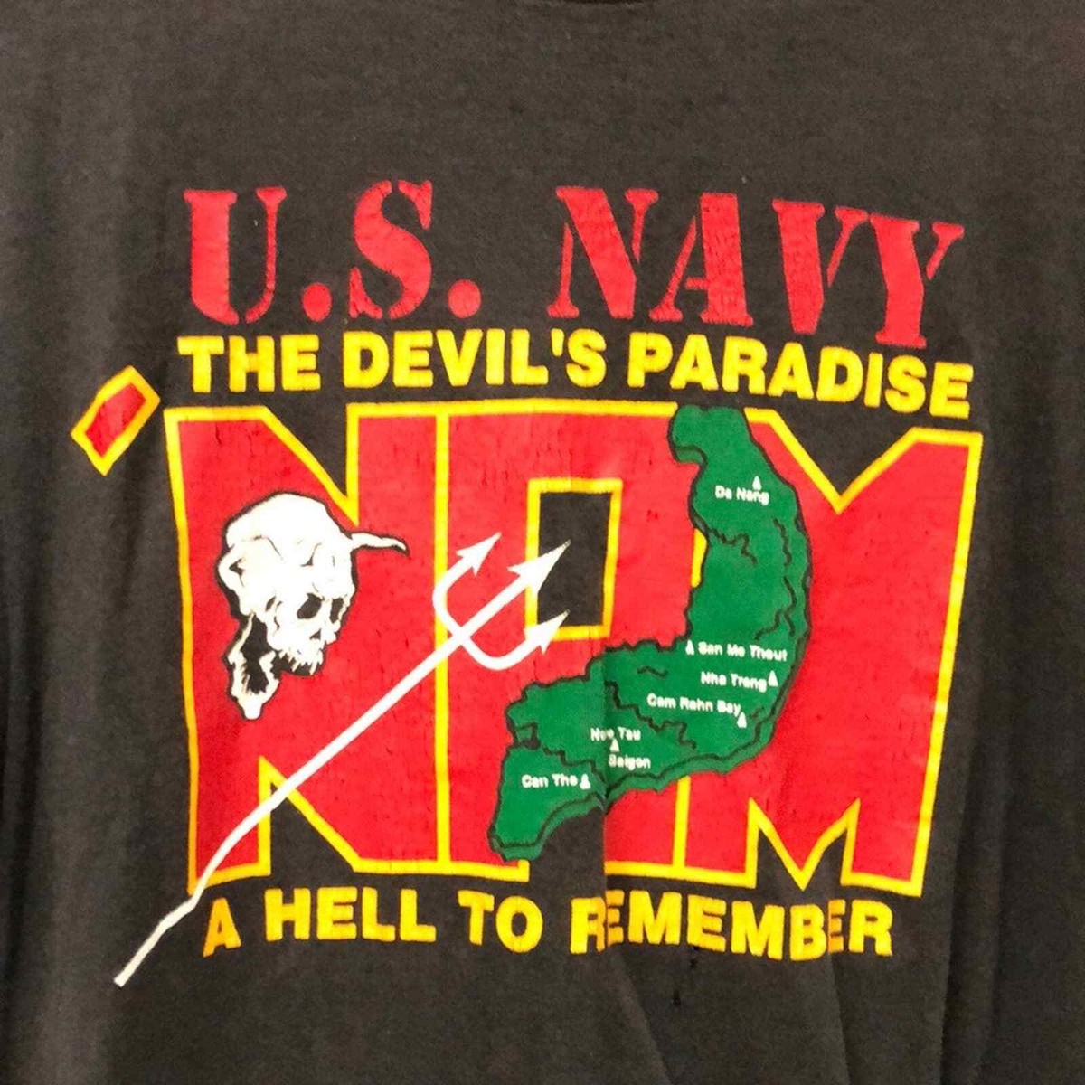 Vtg Screen Stars 80s Nam War skull devils paradise single stitch
