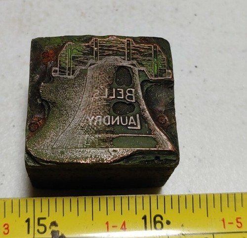 Vintage Letterpress Printing Block Bell's Laundry Advertising Logo | eBay