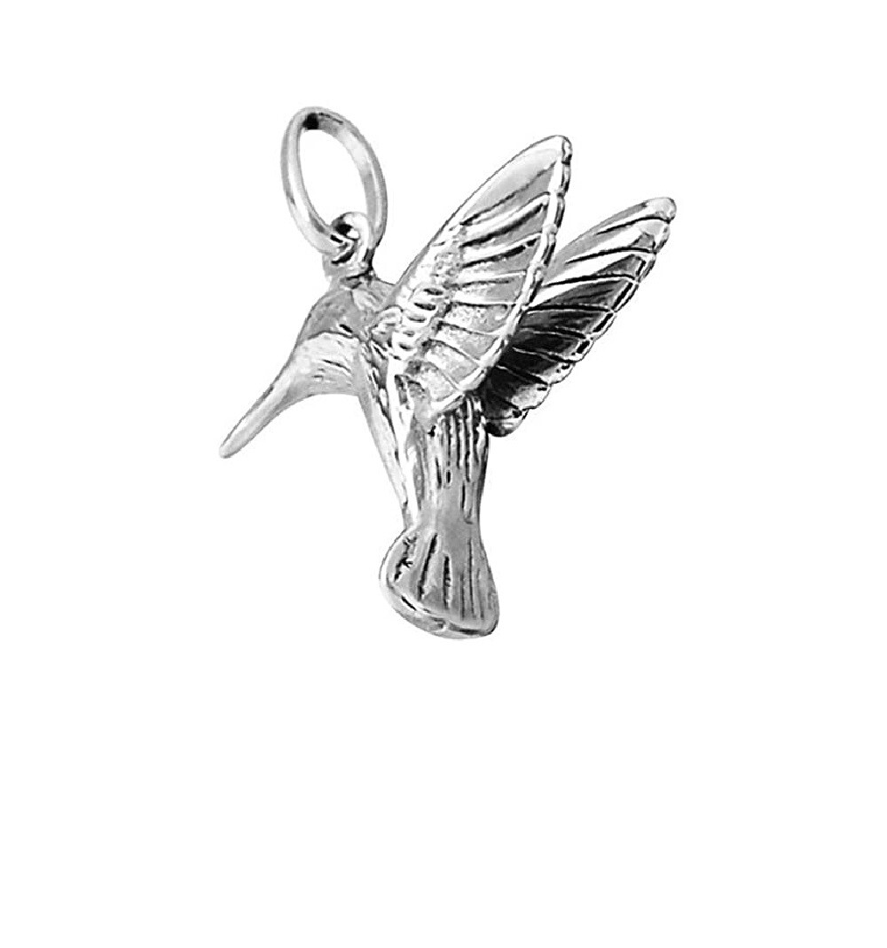 Pendentif colibri argent 925 oiseau anti-allergie sans nickel