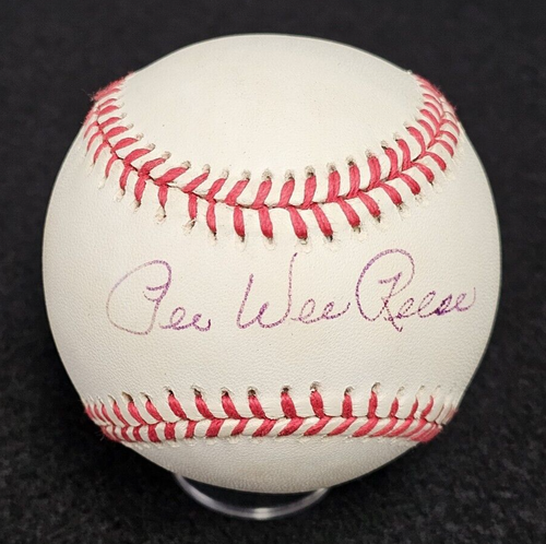PEE WEE REESE Signed Official MLB Baseball-HALL OF FAME-BROOKLYN DODGERS-PSA