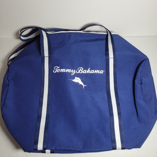 Lot of 2 Tommy Bahama Travel Carry Duffle Bag Navy/White Nautical Gym Weekender - Picture 2 of 6