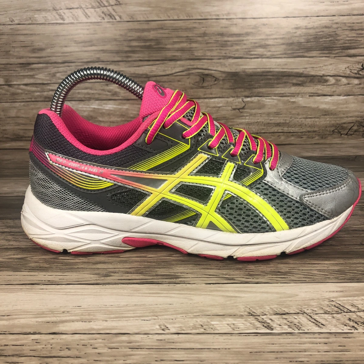 Asics Gel Contend 3 Gray Pink Mesh Running Jogging Shoes Women s Size 7.5 T5F9N