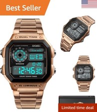 Men's Digital Multi-Function Watches Dual Time Alarm Stopwatch Countdown Back...