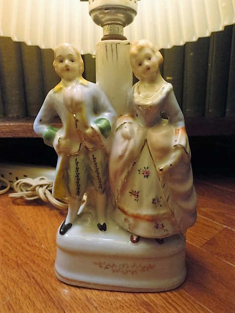 Occupied Japan Love Story Pair Lamps Victorian Couples Celluloid