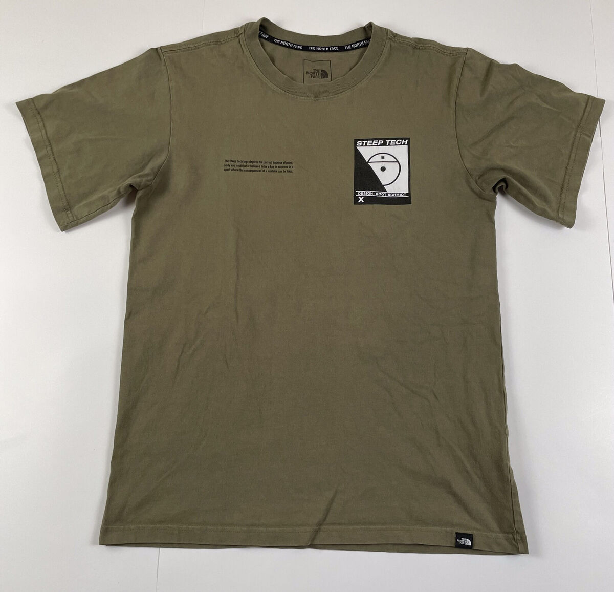 ● THE NORTH FACE ● M'S GOURMET S/SR/TEE The North Face Green T Shirt Steep Tech Scot Schmidt Short