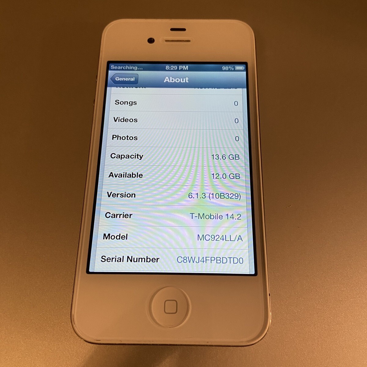 VERY RARE IOS 6.1.3 Apple iPhone 4s 16GB White Unlocked