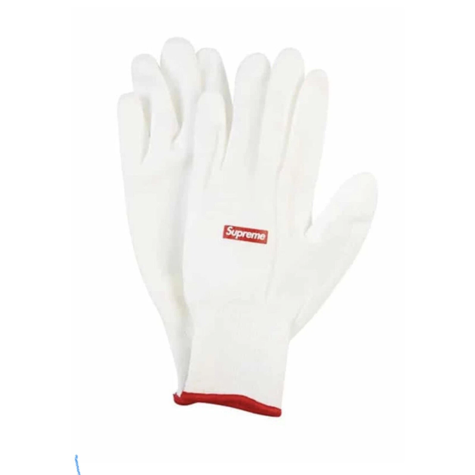 Gants de travail caoutchoutés Supreme blanc rouge logo boîte gants taille unique