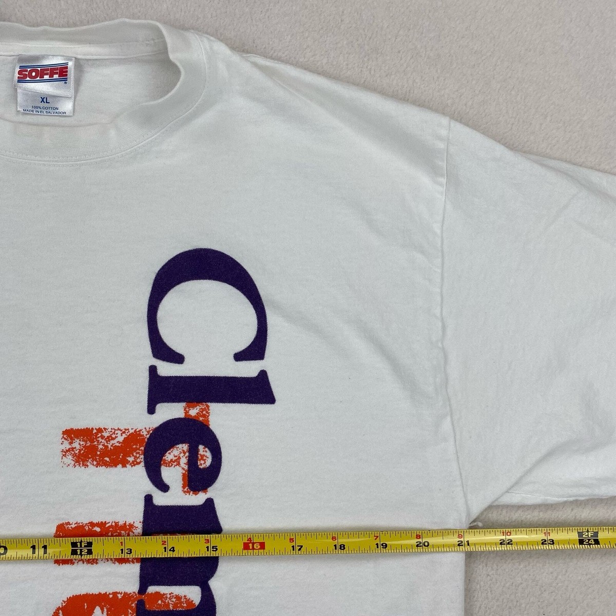 Vintage Clemson Tigers Shirt Size XL White Short Sleeve
