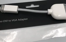 APPLE BRAND: WHITE Video Mini-DVI (M) to VGA ADAPTER (F) - M9320GA