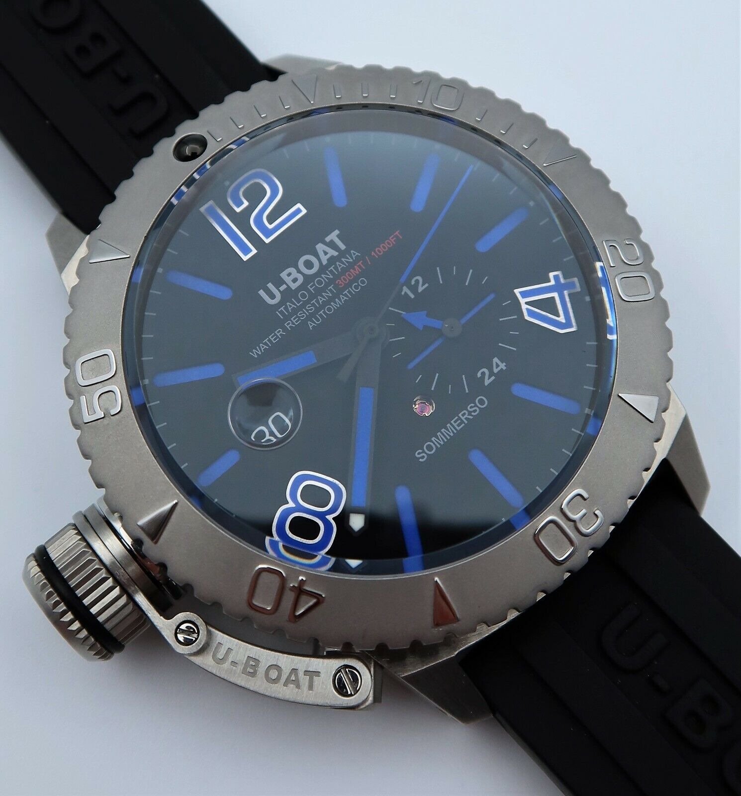 U-Boat Sommerso Blue/Black Dial Automatic Calibro U-28 Box/Papers 46mm 9014