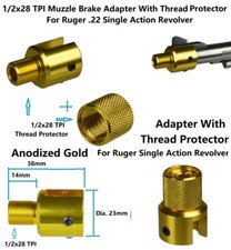 GD 1/2x28 TPI Muzzle Adapter W Thread P Ruger .22 Single Action Revolver