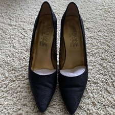 Vintage 1980's Stephanie of London Made in Spain High Heel Shoes 8 AA Black