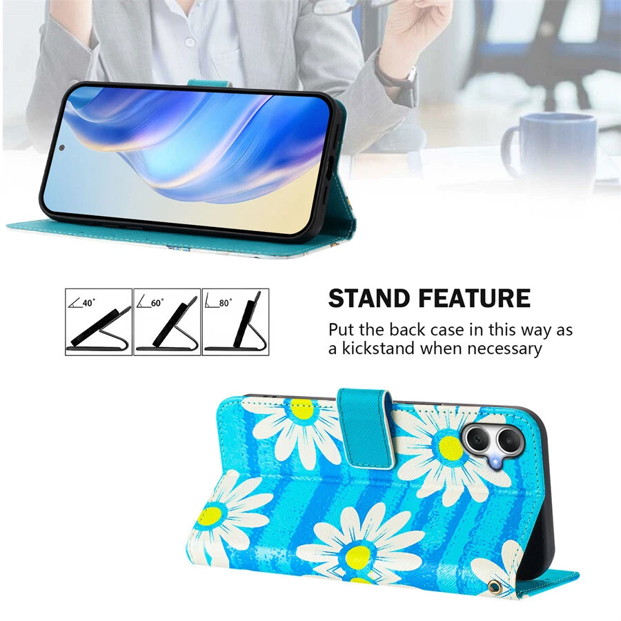 Case for Samsung A72 A73 A06 A16 A81 Painting PU Leather Wallet Case Phone Cover - Image 3 of 4