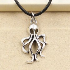 Collana POLIPO Donna Uomo  Ciondolo 32x18 mm bijoux pesce mare marino 