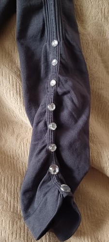 Soho Lady Jewel Studded Leggings Gray Nylon Mid Calf PLUS sz girls M L sz women - Picture 5 of 6