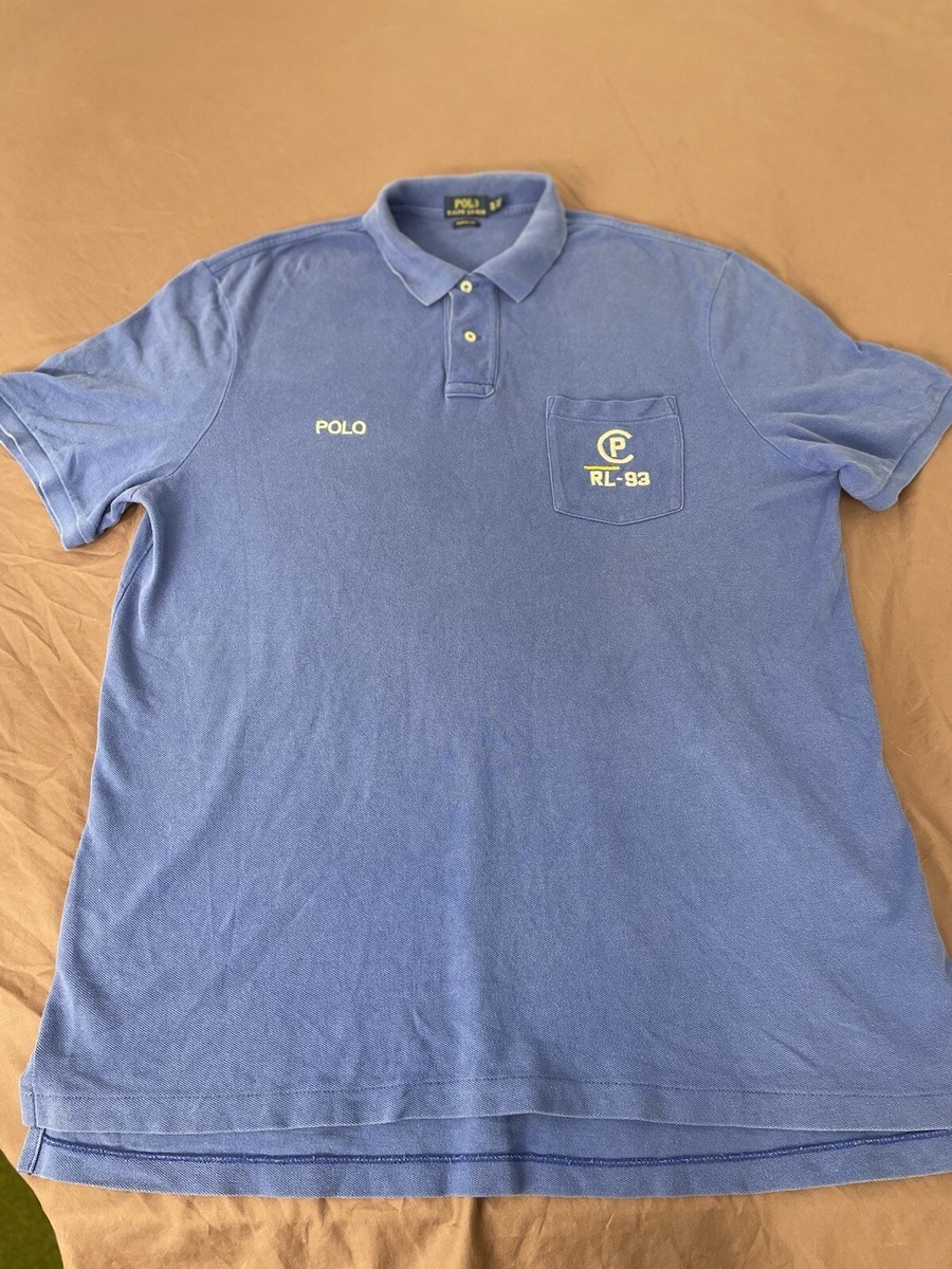 Ralph Lauren Polo Shirt Mens XL Blue CP RL-93 Short Sleeve