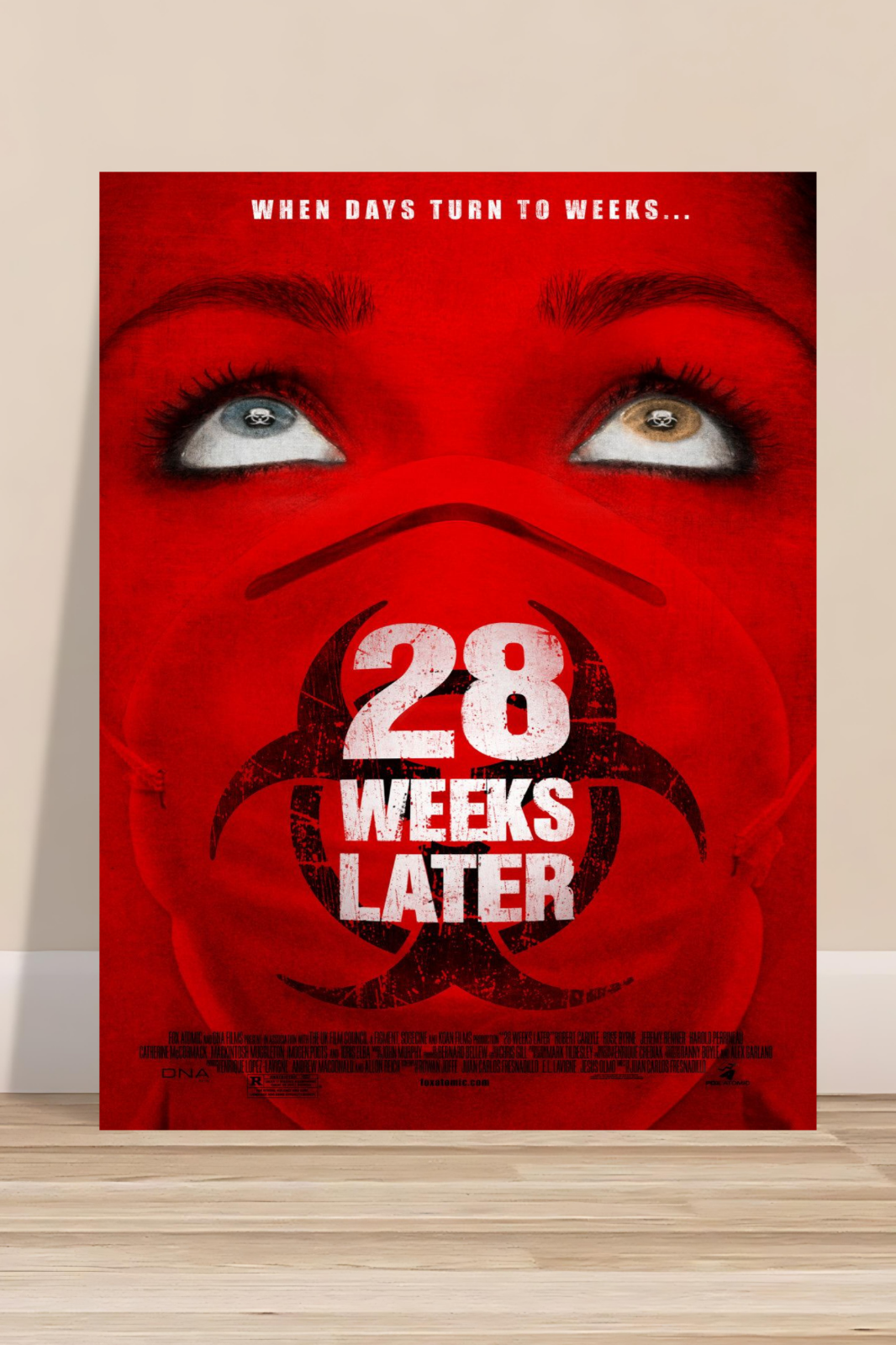 28 Weeks Later Zombie Horror Movie Poster Starring Jeremy Renner Rose Byrne