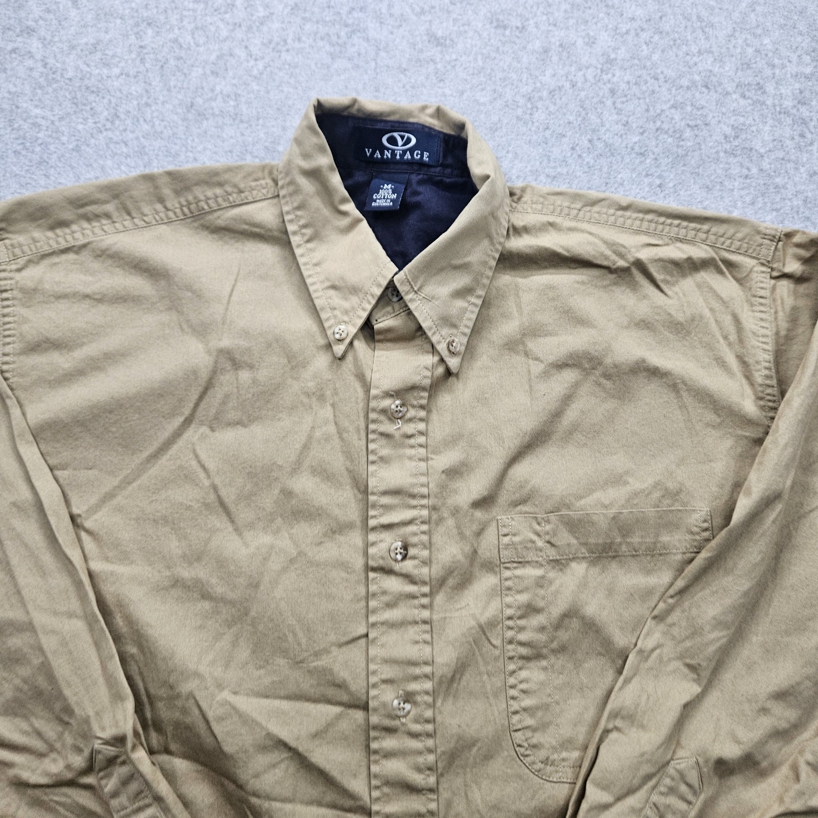 Vantage Men's Medium Brown Button-Down Long Sleev… - image 4