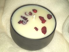 velas de soja artesanales rosa y oud