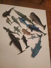 Lot of 15 Sea Dolphin ,Whale, Shark, Figures Safari Ltd Plastic Toy Collection