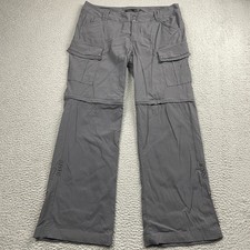 Prana Pants Womens 10 Gray Sage Convertible Pant Cargo Nylon Outdoor Hiking