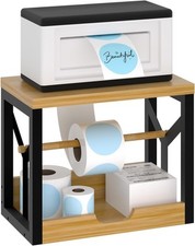 Label Holder for Rolls and Fan-Fold Labels,Wooden Thermal Label Roll Holder f...