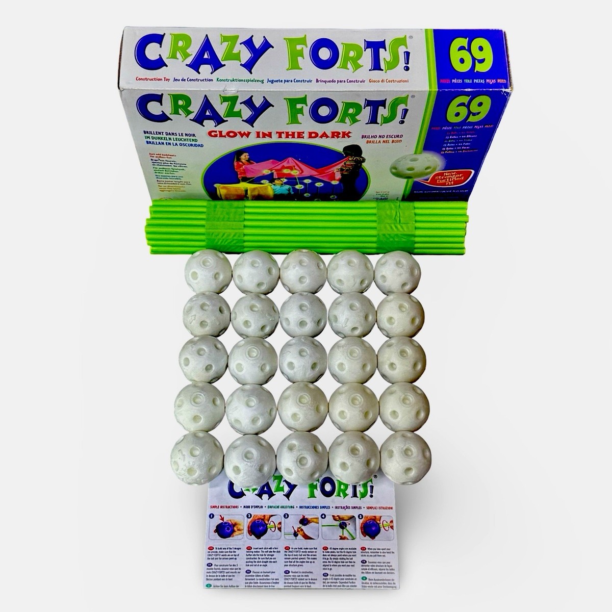 Crazy Forts Glow In The Dark 69 Piece Set COMPLETE New Open Box Kids Toy