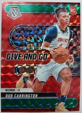 2024-25 Panini Mosaic Give and Go Bub Carrington Red Mosaic Prizm Rookie RC