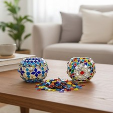 1000 Pcs Mosaic Tiles, Glass Mosaic Tiles for Crafts Bulk, Stained Mosaic Gla...