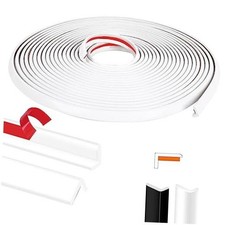 Peel and Stick Tile Edge Trim 25Ft L-Shape Outside Corner Molding 25Ft White