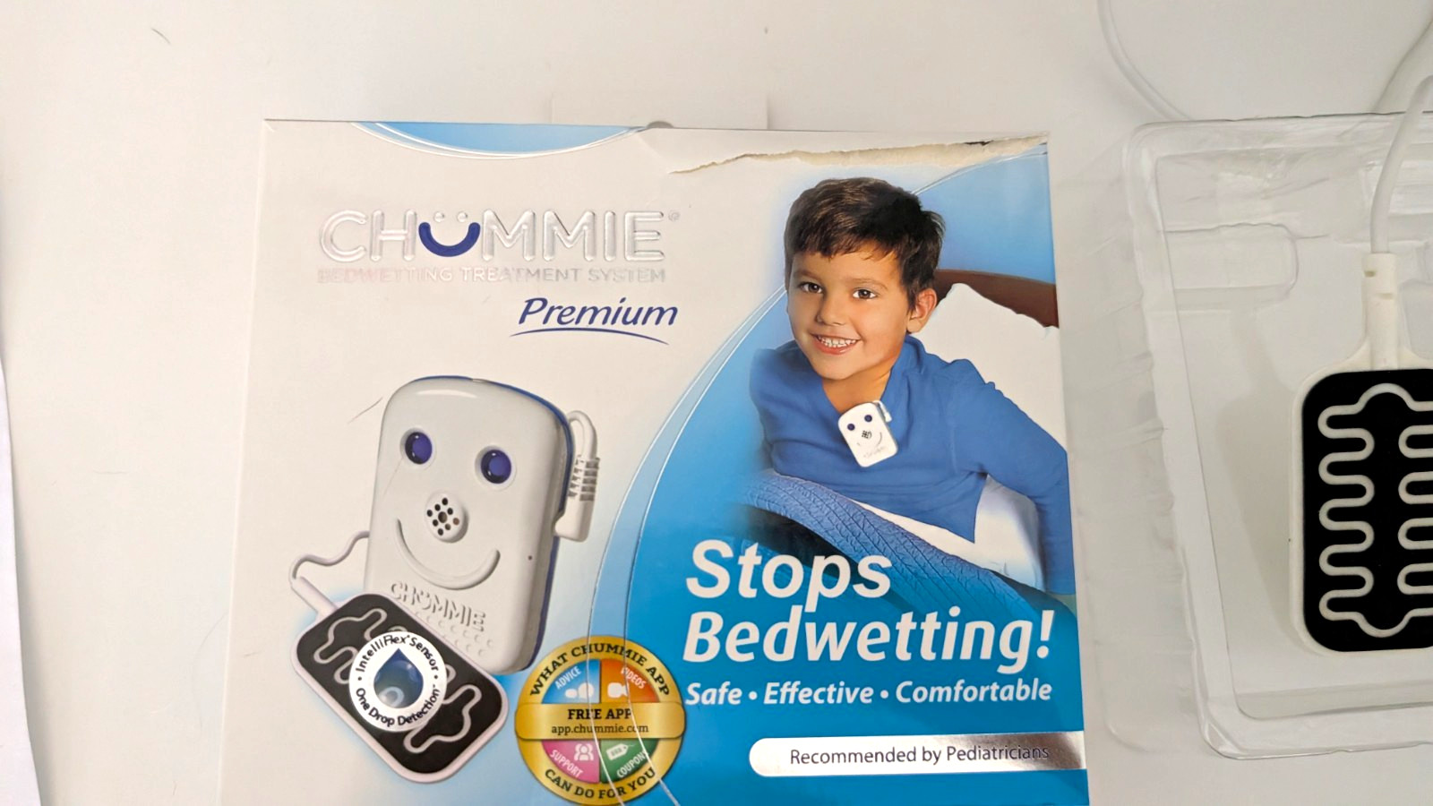 CHUMMIE Premium Bedwetting Alarm Kit w/ Sensor Pad, Alarm Unit, White