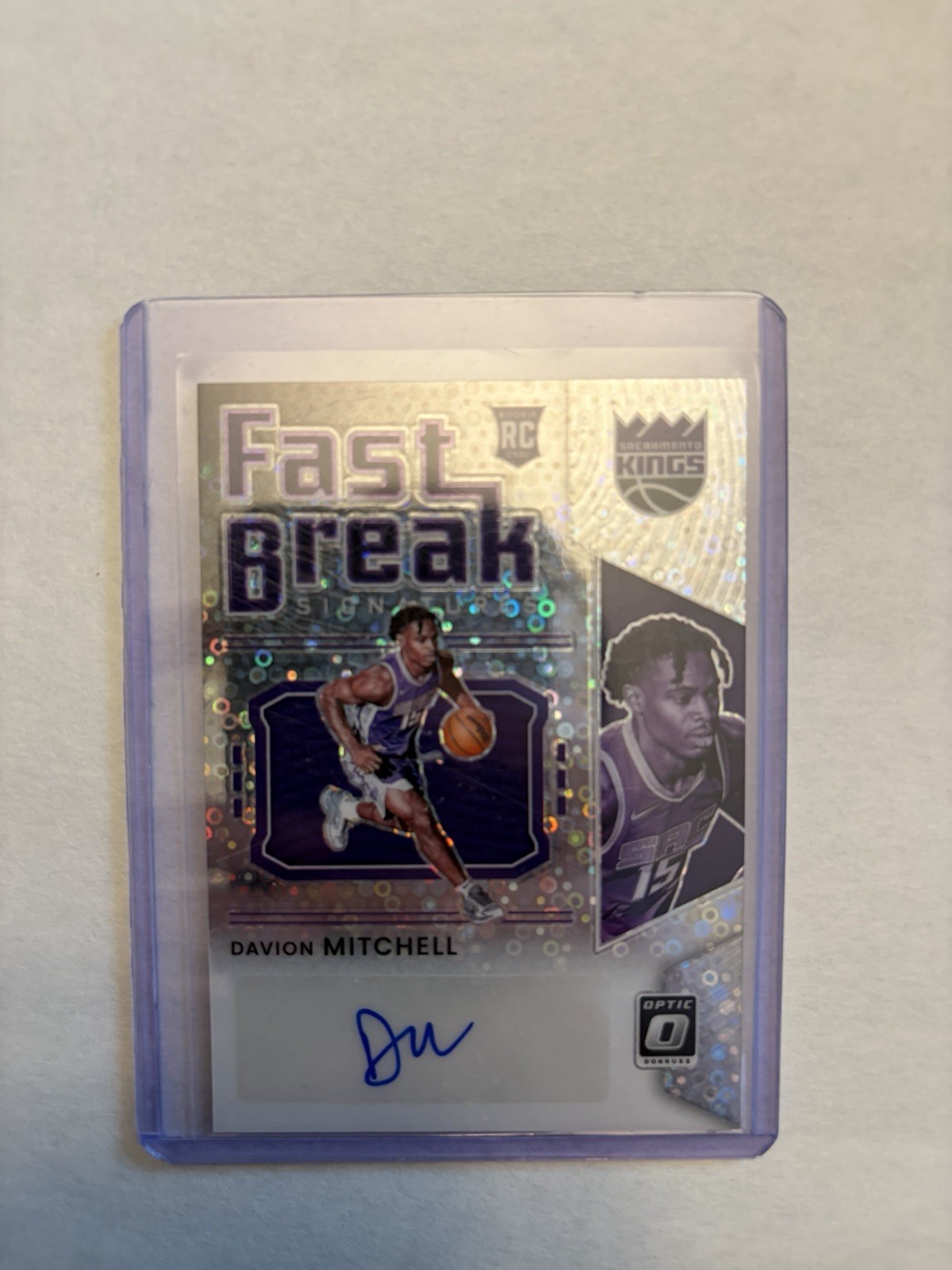 2021-2022 Panini Donruss Davion Mitchell Fast Break Disco Autograph
