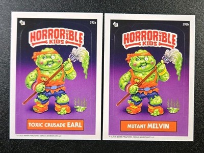 Toxic Avenger Garbage Pail Kids Spoof Horrorible Kids 2 Card Set