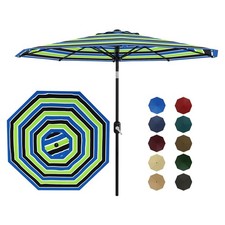 9FT Patio Umbrella Outdoor, Table Umbrella with Push Button Tilt and Crank, 8...