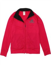 ADIDAS Womens Graphic Tracksuit Top Jacket UK 8/10 Small Pink Polyester SP09